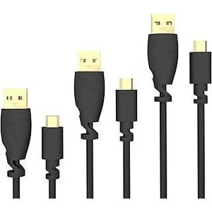 KabelDirekt – 3 x 0.5m Micro USB Cable (USB 2.0, Synch & Charge Cable, black) TOP Series