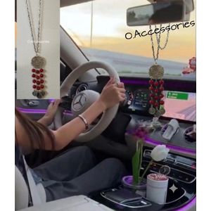 O Accessories Chain Silver metal,to your car, red stones 