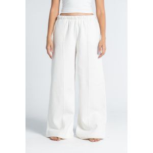 OUTDATED Straight Leg Pants With Lines - Off White