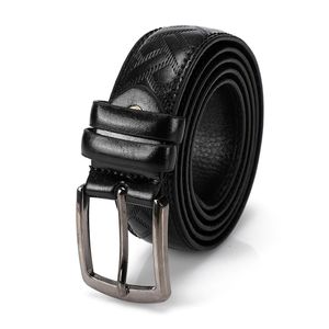 حزام جلد رجالي, كلاسيك و سيمي كاجوال (أسود)