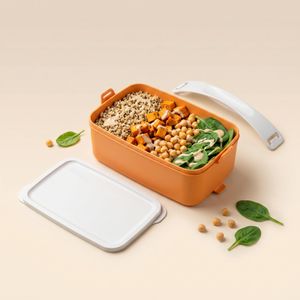 Easy Go 1.5L Portable Lunch Box with Handle – Unsectioned - Microwave, Freezer & Dishwasher Safe - Orange