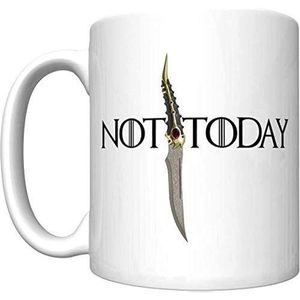 كوب قهوة مع اقتباس "ليس اليوم" -cr963