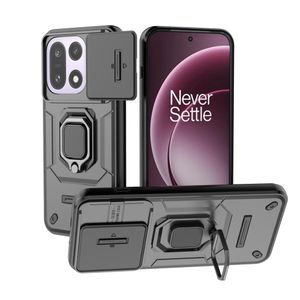OnePlus 15 5G Case Cover – Lens Guard Armor Military-Grade Protective Cover with Sliding Camera Shield and Built-in Kickstand (Black)