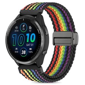 سوار ساعة ذكية، متوافق مع Redmi Watch 5 Active/5 Lite/Samsung Galaxy Watch 3 45mm/Watch 46mm/Gear S3/Huawei watch GT6 GT5 46MM/GT2E/GT6 Pro/GT 5 Pro/Amazfit GTR 4, Braided Nylon Strap، من نايلون، قفل مغناطيسي، تصميم جيد التهوية - أسود متعدد الألوان