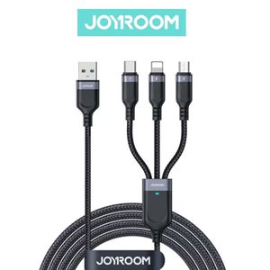 JOYROOM 3-In-1 25W Fast Type-C With Micro And Lightning USB Data Cable 1.2m.