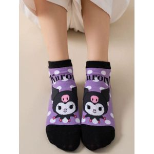 SMARTEDGE جوارب قصيرة بطبعة كرتونية من SMARTEDGE، جوارب قصيرة لطيفة لموسم الصيف للنساء والبنات والأولاد، تصميم جديد، 5 أزواج مع هدية واحدة، متعددة الألوان