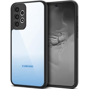 جراب موبايل شفاف رفيع ومتين ومضاد للصدمات والاصفرار ويوفر حماية كاملة مع واقي لعدسة الكاميرا لموبايل سامسونج جالاكسي A23 شبكة الجيل الرابع والخامس 5G/4G من دلع موبايلك، لون أسود 