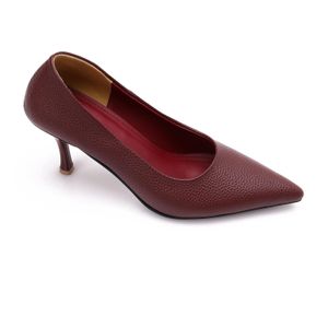 Ice Club Sleek Burgundy Leather Mid-Wedge Heels