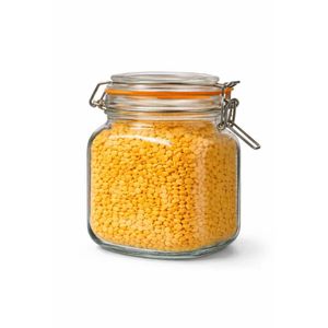 برطمان زجاجي مربع 1لتر مع غطاء محكم