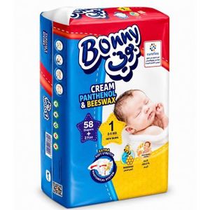 Bonny بوني جامبو قياس New Born 1 تعبئة ( 58+2 ق)