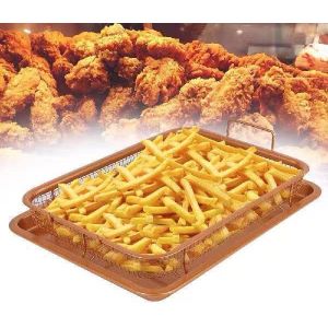 Magnova Kitchen Deep-Fried Food Drain Basin Rectangle Crispy Tray Filter Mesh Fresh-Keeping Basket Non-Stick Oil Pan Crisping Tray Oven Baking Tray Frying Basket and Baking Sheet