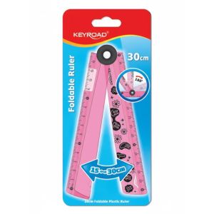 Keyroad Foldable Plastic Ruler 30 cm Pink Card Model KR973146