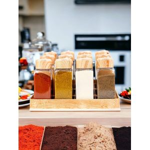 علب توابل، طقم مكون من 12 عبوة شفافة مقاومة للكسر مع حامل وملصقات لتنظيم التوابل بسهولة وأناقة