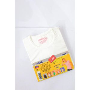 Cottonil basic cotton short sleeves under wear tshirt for girls-white-s