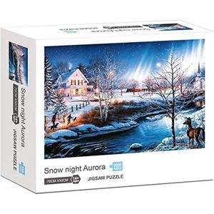 Snow Night Aurora Puzzle, 1000 Pieces, Adult
