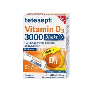 Tetesept Vitamin D3, 3000 IU/20 sachets, orange flavor