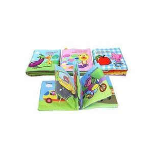 Baby Soft Cloth Books Set, Educational Sensory Crinkle Books for Infants and Toddlers, Early Learning Toys for Language Development and Cognitive Skills, Safe Non-Toxic Fabric Books for Newborns