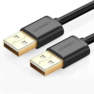 Ugreen  USB 2.0 A Male Nickel-Plated Data Charger Cable with 480Mbps Transfer Speed, 1M - Black