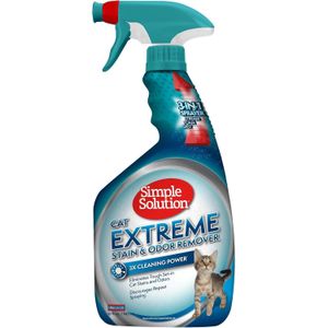 Simple Solution Cat Extreme Pet Stain and Odor Remover   Enzymatic Cleaner with 3X Pro-Bacteria Cleaning Power  32 Ounces