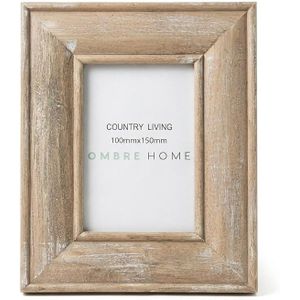 Wooden Picture Frame, 10x15 cm, Beige, Wall Mounting, Rustic Style