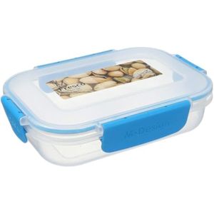 M Design food storage box, 600 ml - clear and blue