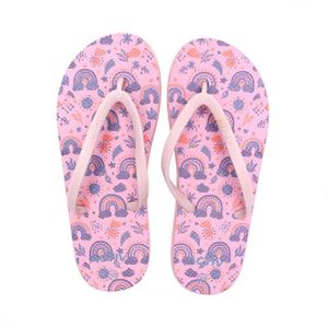 Activ Rainbow Printed Thong Slip On Slipper - Pink & Orange
