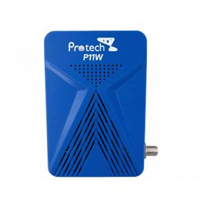 Protech جهاز استقبال فضائي - عالي الوضوح - مزود بتقنية واي فاي وبلوتوث، موديل P11W - أزرق/أبيض