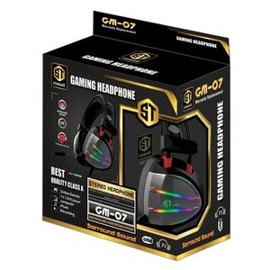 Standard GM07 Wired RGB Gaming Headset 7.1 Surround Sound USB Stereo Headphones with Microphone for PC Gaming