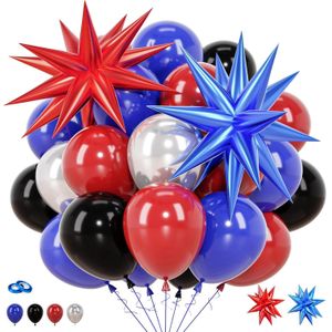 58 كرة من الألوان باللون الأحمر والأزرق والزنجي مقاس 12 بوصة، زخرفة كروية معدنية من الصفائح المعدنية للرجال والجدد والنينوس والأبطال وديكور عيد الميلاد وزخرفة خلفية من القماش