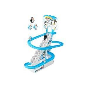 Zest 4 Toyz Stair climbling Penguin Roller Coaster Slide Toy Set of 3 Cute Small Penguin Toy Set with Lights & Music
