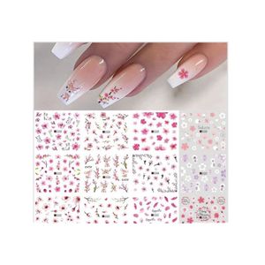 3D Nail Art Stickers Letter Laser White Black Gold Nail Stickers