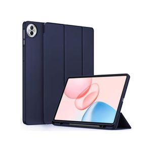 جراب Honor Pad 10 مقاس 12.1 بوصة (إصدار 2025) مع حامل قلم، غطاء خلفي ثلاثي الطيات من مادة TPU الناعمة، غطاء ذكي واقي قابل للطي، خاصية التشغيل والإيقاف التلقائي (أزرق)