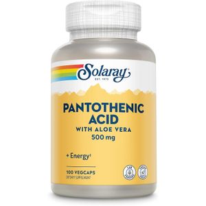 Solaray Pantothenic Acid 500 mg VegCaps 100 Capsules 100 Servings - Advanced Energy Metabolism, Adrenal & B-Vitamin Support Matrix - Non-GMO & Gluten-Free