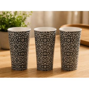 Melamine Cup Set for Hot and Cold Drinks - Multicolor - Set of 3 Pieces