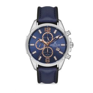 DANIEL KLEIN Leather danielklein Men Blue Dial round Chronograph
