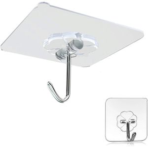 Self Adhesive Hooks Hangers - Transparent Wall Hooks Heavy Duty 13 lb Sticky Wall Hangers Kitchen, Livingroom, Bedroom Student Dormitory Wall & Ceiling Hanger  Waterproof and Oilproof