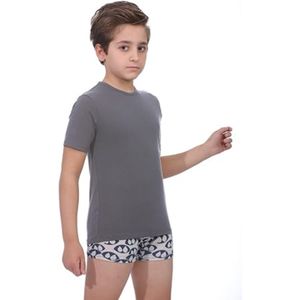 Dice دايس نصف كم أولادي قطن استريتش-رمادي DICE