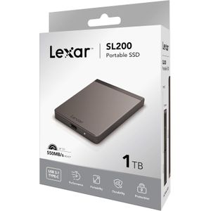 Lexar هارد SSD سعة 1 تيرابايت من ليكسار موديل SL200 خارجي وسيط تخزين ذو حالة ثابتة سرعة قراءة تصل إلى 550 ميجابايت ثانية وكتابة 400 USB نوع سي (LSL200X001T RNNNG) usb_3.0