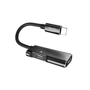 Yesido Audio Cable Adapter (YAU12) - Lightning to 2x Lightning - Black