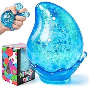 Water Drop Stress Ball - Glitter Sensory Squishy for Anxiety Relief  Satisfying squeeze with sparkling liquid glitter, suitable for adults, teens and kids, desk, travel and party favours
