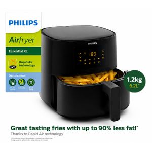 Philips Airfryer Essential XL 6.2L - 1.2kg Digital Control Hot Air Fryer