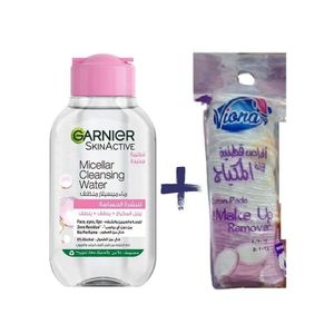 Garnier SkinActive Micellar Cleansing Water Classic 100ml Plus 50-Piece Make-Up Remover Cotton Pads