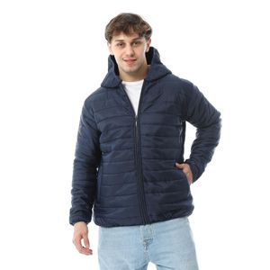 SQAP Long Sleeves Fur Jacket - Navy Blue
