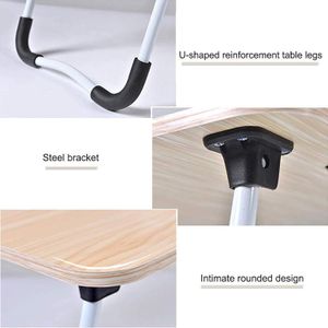 Laptop Table with Foldable Legs and Storage Drawer, Lap Desk for Breakfast, Reading, Watching Movies on Bed, Sofa, Kids Study