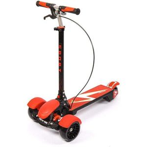 سكوتر للأطفال بثلاث عجلات قابل للطي مع عجلات LED ومقود قابل للتعديل - خفيف الوزن وسهل لتدريب التوازن