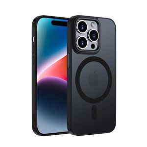 جراب مغناطيسي لهاتف آيفون 14 برو ماكس، متوافق مع جراب MagSafe، جراب واقٍ شفاف غير لامع رفيع مقاوم للصدمات والسقوط، بمواصفات عسكرية، لهاتف آيفون 14 برو ماكس 6.7 بوصة، أسود