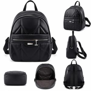 Stylish Women's Black Quilted Backpack for Travel Work School Lightweight Waterproof Design Multiple Pockets Spacious Storage High Quality Guarantee New 2024 Model Perfect Everyday Carry