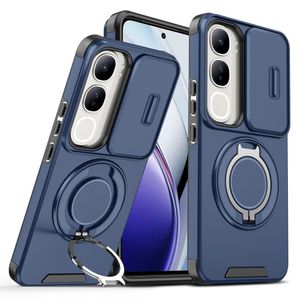 Vivo V40 Lite Armor Case Cover – Heavy Duty Shockproof Protection with Magnetic Ring Holder & Foldable Kickstand (Military-Grade, Blue)