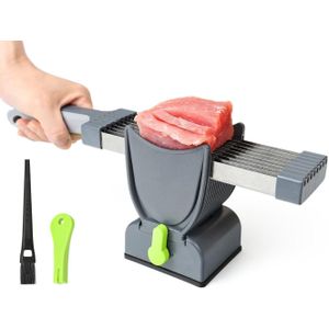 Fresh Meat Slicer, Carving, Multifunctional Meat Slicer for Home, for Kids, Slicing Knife, Thickness Adjustable 2 or 4mm, Stainless Steel Kitchen.