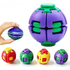 Purple Press-to-Spin Transformable Fidget Stress Ball